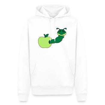 apfel essen loch lecker hunger schnecke kriechen r - Männer Premium Bio Hoodie - Weiß - Vorne - Nico (187cm)