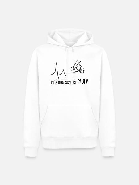 mein herz schlägt mofa - Männer Premium Bio Hoodie - Weiß