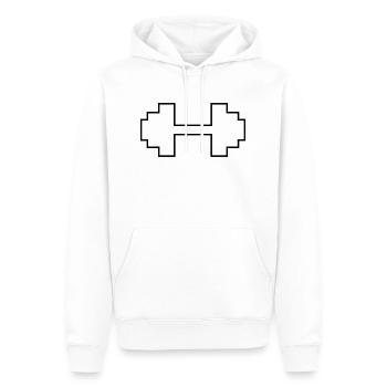 haltère - Sweat à capuche Premium bio Homme - blanc - Devant - Nico (187cm)