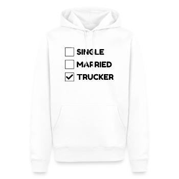 Routier / Chauffeur Poids-lourd / Camion / - Sweat à capuche Premium bio Homme - blanc - Devant - Nico (187cm)