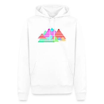 In den Bergen ist es ruhig, da kann man wandern - Männer Premium Bio Hoodie - Weiß - Vorne - Nico (187cm)