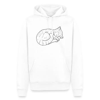 Cat drawing - Men’s Premium Organic Hoodie - white - Front - Nico (187cm)
