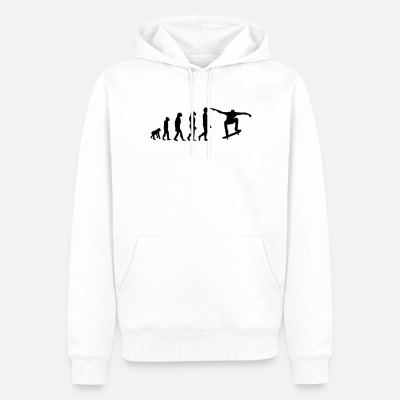 Skateboard Evolution - Männer Premium Bio Hoodie - Weiß