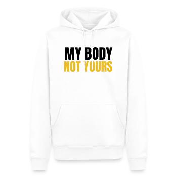 My body not yours - Sweat à capuche Premium bio Homme - blanc - Devant - Nico (187cm)
