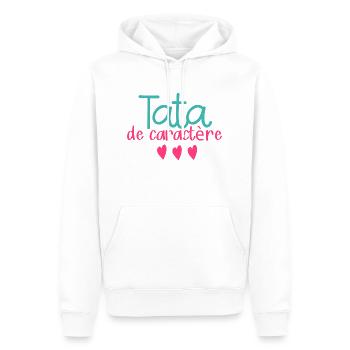 Tata de caractère - Sweat à capuche Premium bio Homme - blanc - Devant - Nico (187cm)