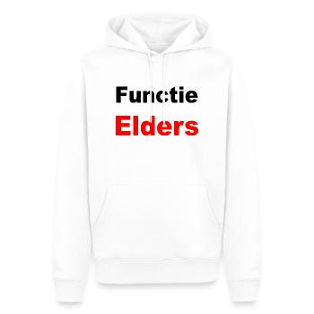 Andernorts-Funktion - Männer Premium Bio Hoodie - Weiß - Vorne - Nico (187cm)