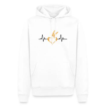 Aimer les céréales avec la fréquence cardiaque - Sweat à capuche Premium bio Homme - blanc - Devant - Nico (187cm)