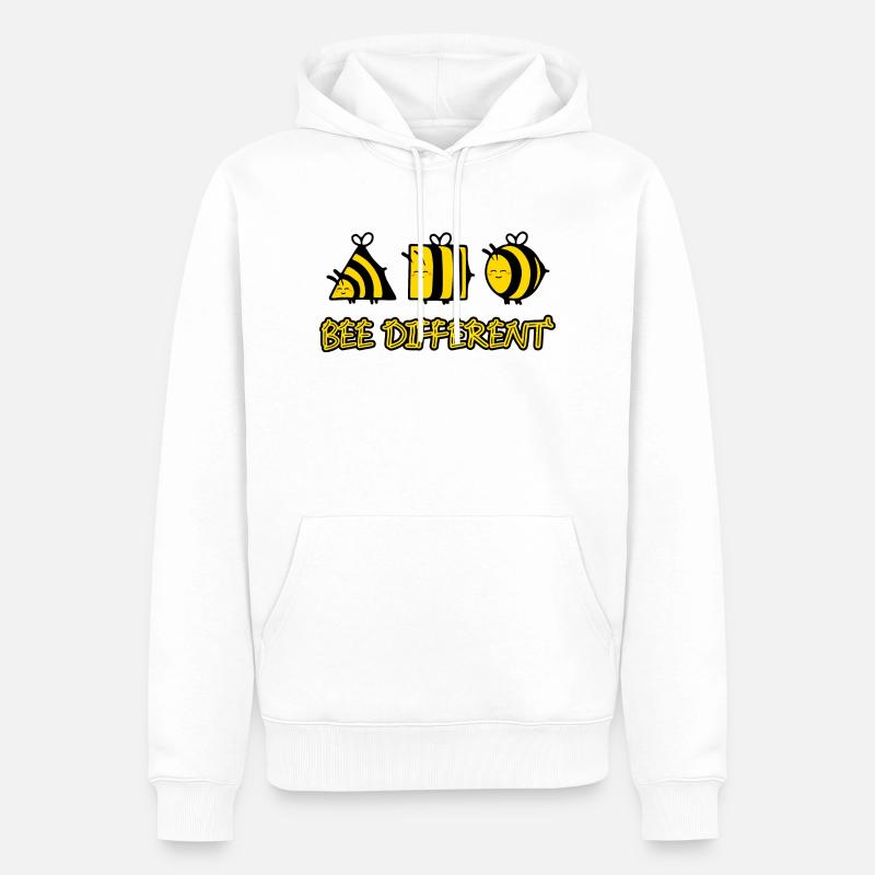 Bee Different - Männer Premium Bio Hoodie - Weiß