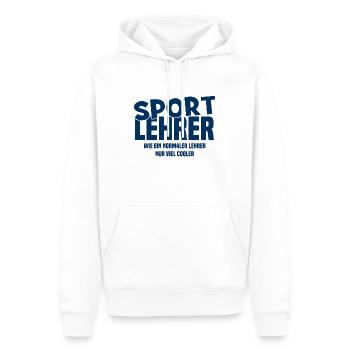Sportlehrer - Wie ein normaler Lehrer nur cooler - Männer Premium Bio Hoodie - Weiß - Vorne - Nico (187cm)
