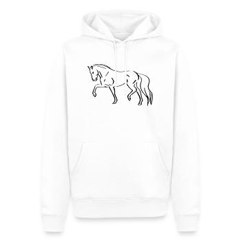 Pferd Line Art - Minimalistisch - Männer Premium Bio Hoodie - Weiß - Vorne - Nico (187cm)