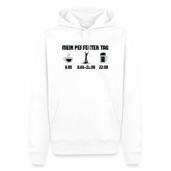 Mein Perfekt-Tag 1 - - Männer Premium Bio Hoodie - Weiß - Vorne - Nico (187cm)