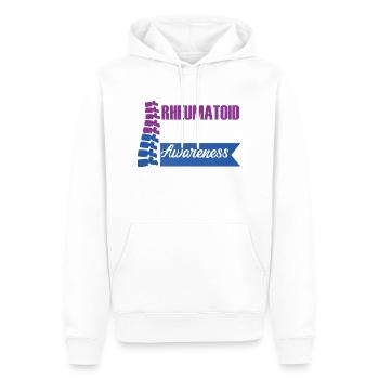 Rheumatoid Arthritis Awareness - Men’s Premium Organic Hoodie - white - Front - Nico (187cm)