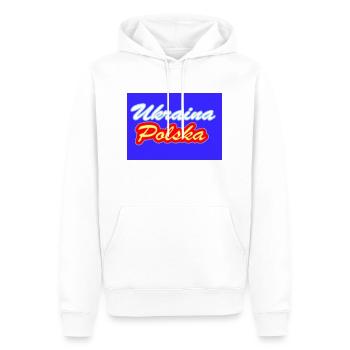 Ukraine Poland - Men’s Premium Organic Hoodie - white - Front - Nico (187cm)