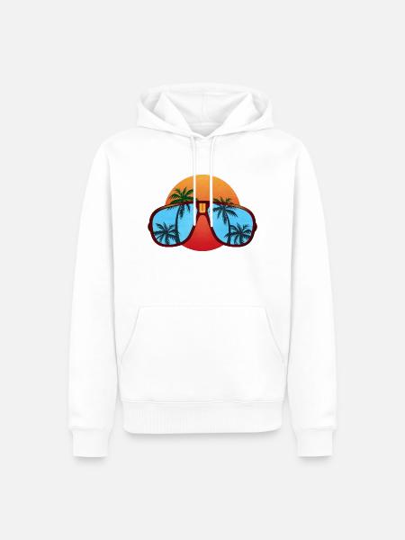 Ocean Wave Geschenkidee Strand - Männer Premium Bio Hoodie - Weiß