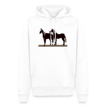 Chevaux - Sweat à capuche Premium bio Homme - blanc - Devant - Nico (187cm)