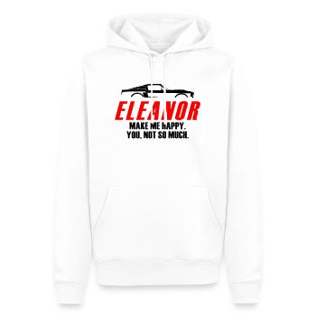 ELEANOR TE REND HEUREUX, PAS TELLEMENT - Sweat à capuche Premium bio Homme - blanc - Devant - Nico (187cm)
