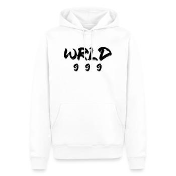 Wrld Singer 999 black - Men’s Premium Organic Hoodie - white - Front - Nico (187cm)