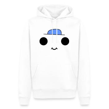 Cute face with a blue hat - Männer Premium Bio Hoodie - Weiß - Vorne - Nico (187cm)