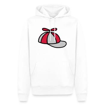 Propellermütze Windrad Hut Design - Männer Premium Bio Hoodie - Weiß - Vorne - Nico (187cm)