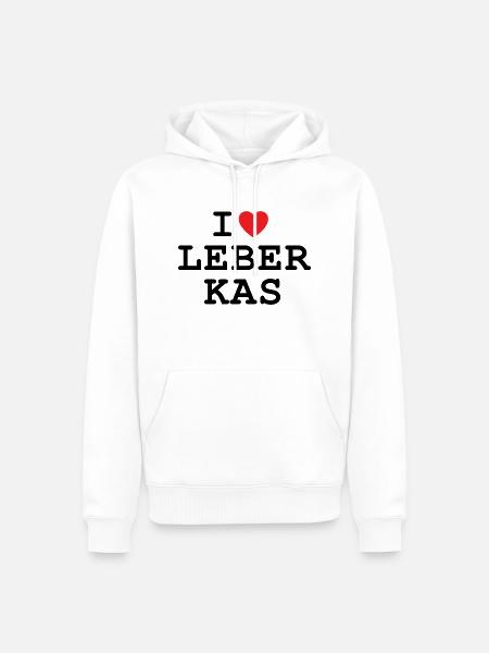 I Love Leberkas - Ich liebe Leberkäse - Männer Premium Bio Hoodie - Weiß