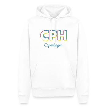 Copenhagen - CPH - Kopenhagen - Dänemark - Denmark - Men’s Premium Organic Hoodie - white - Front - Nico (187cm)