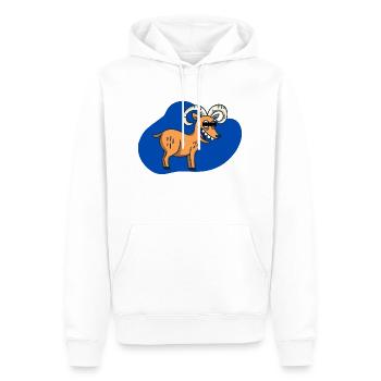 Cartoon Bock - Men’s Premium Organic Hoodie - white - Front - Nico (187cm)