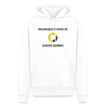 Connerie Suivante En Cours De Préparation cadeau - Sweat à capuche Premium bio Homme - blanc - Devant - Nico (187cm)