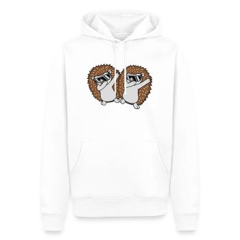 2 amis hérissons dabbing - Sweat à capuche Premium bio Homme - blanc - Devant - Nico (187cm)
