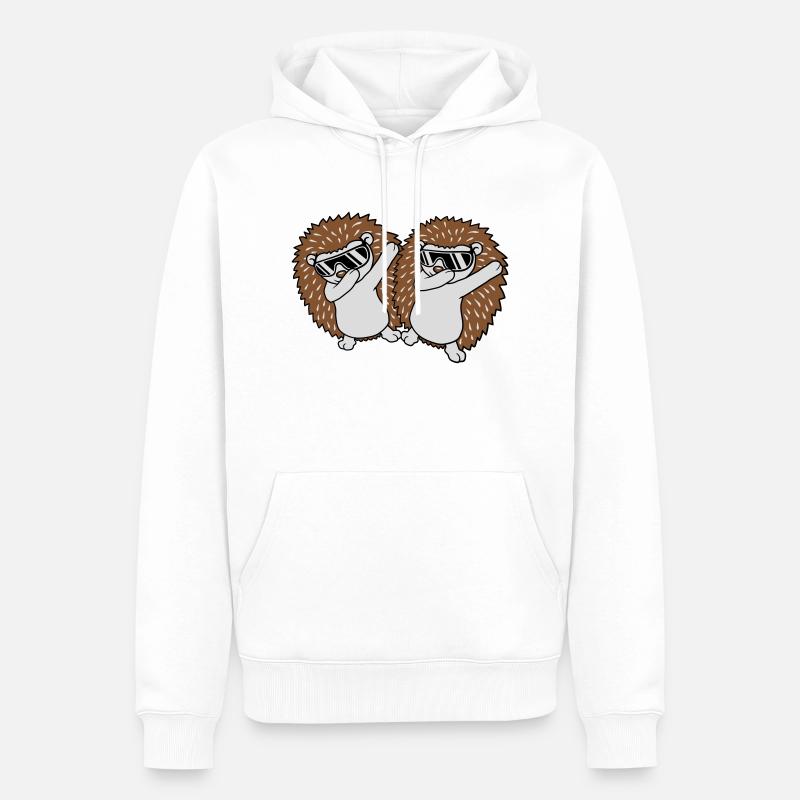 2 dabbing Igel Freunde - Männer Premium Bio Hoodie - Weiß