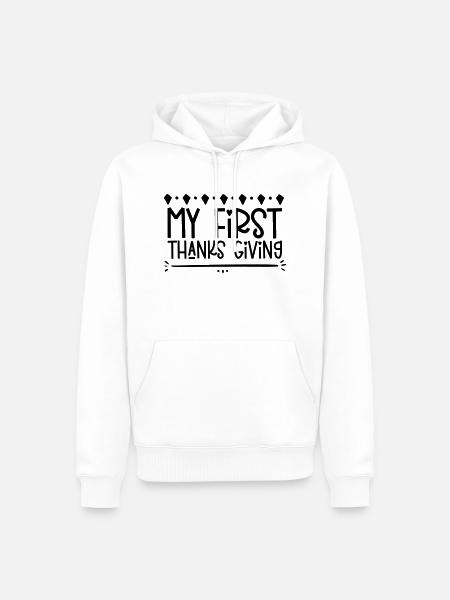 My First Thanks Giving - Men’s Premium Organic Hoodie - white