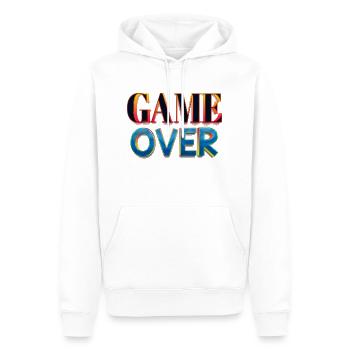 GAME OVER - Männer Premium Bio Hoodie - Weiß - Vorne - Nico (187cm)