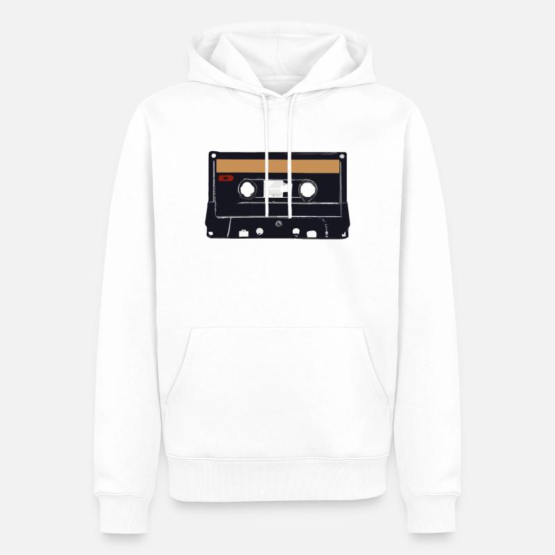 Cassette Retro Idée cadeau - Sweat à capuche Premium bio Homme - blanc