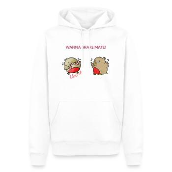 Möchten Sie Mate teilen - Männer Premium Bio Hoodie - Weiß - Vorne - Nico (187cm)