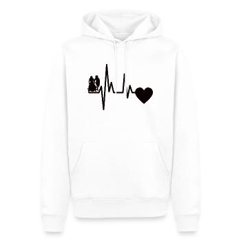 Rennbob Herzschlag Bob Puls Rodeln EKG Wintersport - Männer Premium Bio Hoodie - Weiß - Vorne - Nico (187cm)