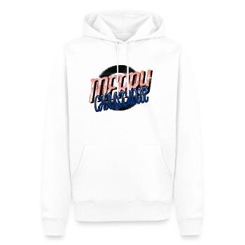 Animaux Dork Blagues Comic Caution Dinosaur Lover - Sweat à capuche Premium bio Homme - blanc - Devant - Nico (187cm)