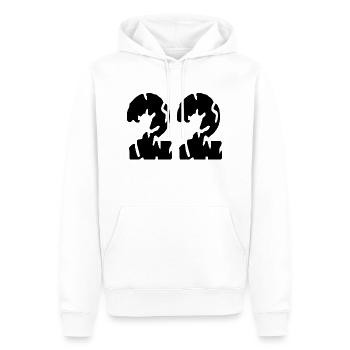 22 Number jersey - Men’s Premium Organic Hoodie - white - Front - Nico (187cm)