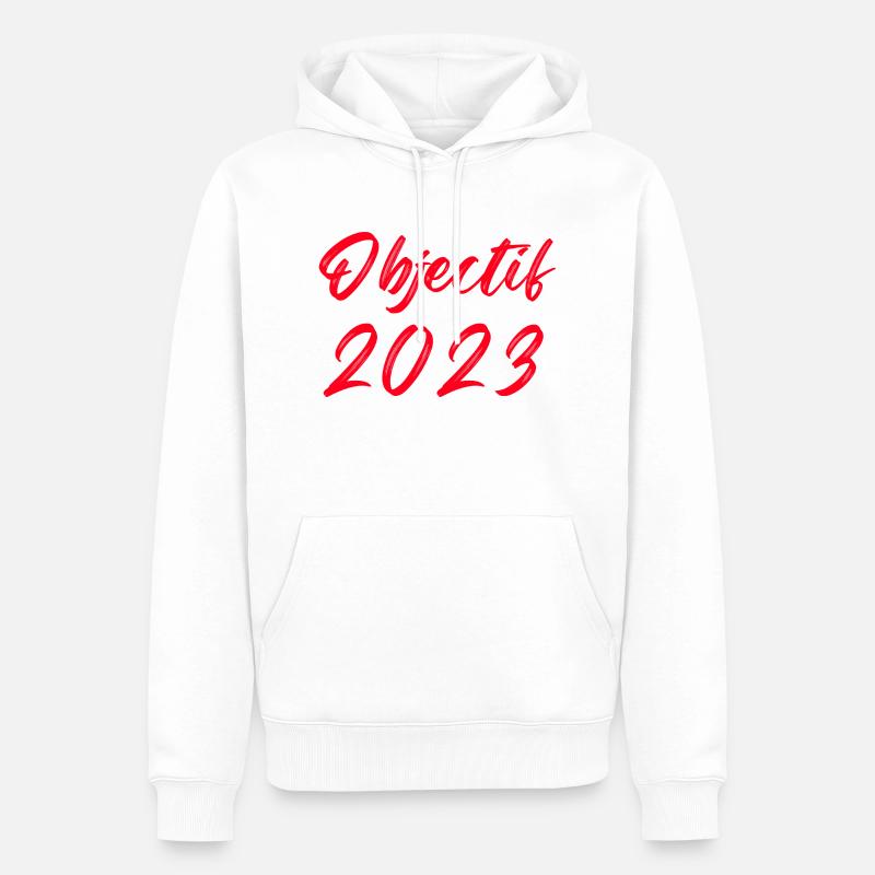 Objectif 2023 - Sweat à capuche Premium bio Homme - blanc
