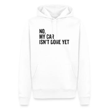 Nein Mein Auto ist noch nicht fertig - Männer Premium Bio Hoodie - Weiß - Vorne - Nico (187cm)