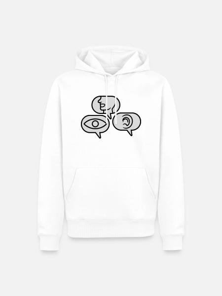 See Speak Hear Speech bubbles - Men’s Premium Organic Hoodie - white