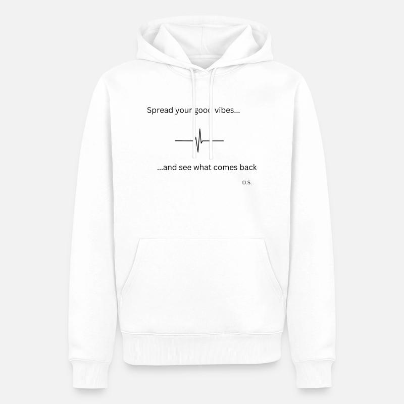 Spread your good vibes - Männer Premium Bio Hoodie - Weiß