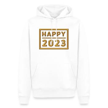 Frohes Neues Jahr 202 - Männer Premium Bio Hoodie - Weiß - Vorne - Nico (187cm)