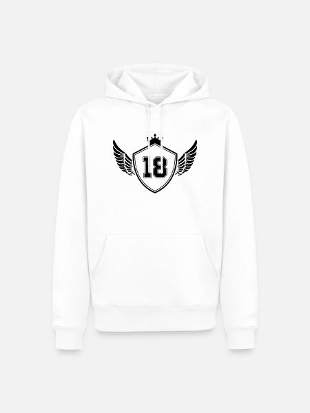 18 wappen - Männer Premium Bio Hoodie - Weiß