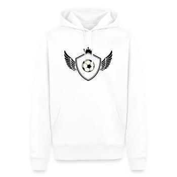 Football crest - Men’s Premium Organic Hoodie - white - Front - Nico (187cm)