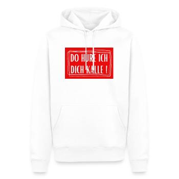 do hüre ich dich kalle - Köln Kölsch Kölle - Männer Premium Bio Hoodie - Weiß - Vorne - Nico (187cm)