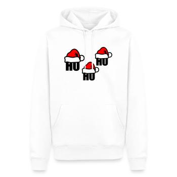 Chapeau de Père Noël ho ho ho - Sweat à capuche Premium bio Homme - blanc - Devant - Nico (187cm)