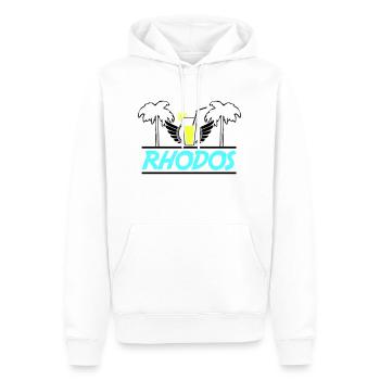 rhodos - Männer Premium Bio Hoodie - Weiß - Vorne - Nico (187cm)