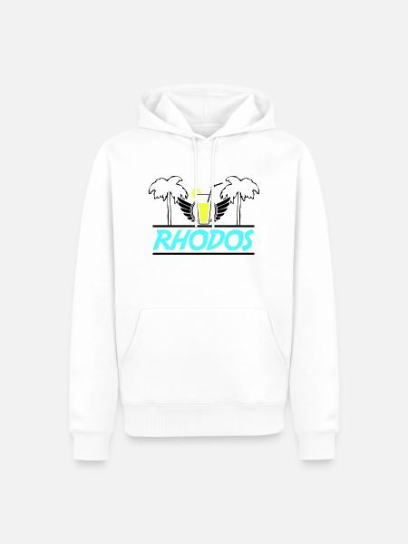 rhodos - Männer Premium Bio Hoodie - Weiß