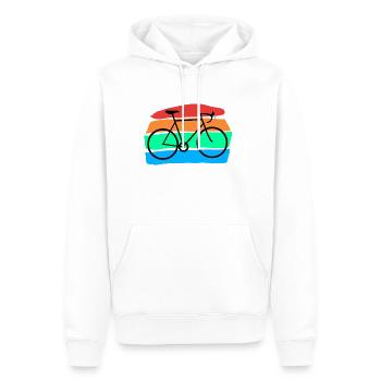 Bicyclette - Sweat à capuche Premium bio Homme - blanc - Devant - Nico (187cm)