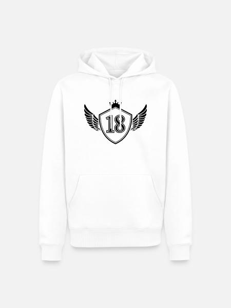 wappen 18 - Männer Premium Bio Hoodie - Weiß