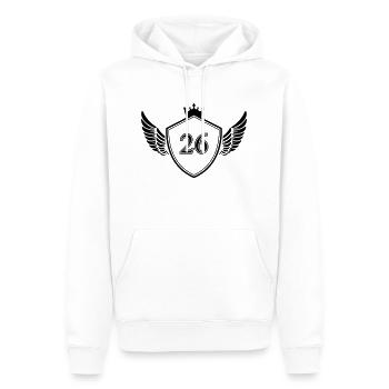 Armoiries 26 - Sweat à capuche Premium bio Homme - blanc - Devant - Nico (187cm)